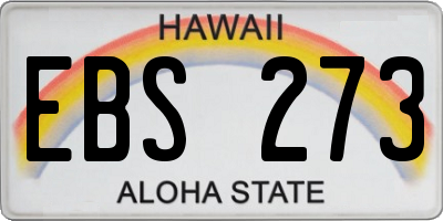HI license plate EBS273