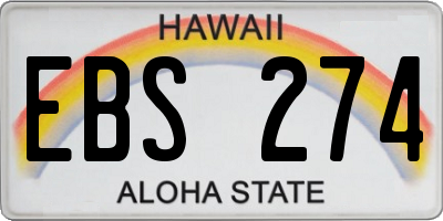 HI license plate EBS274