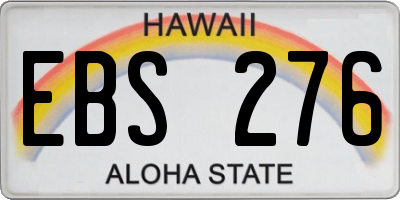 HI license plate EBS276