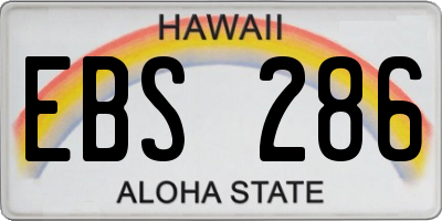 HI license plate EBS286