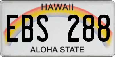 HI license plate EBS288