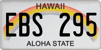 HI license plate EBS295