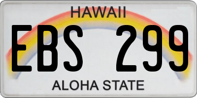 HI license plate EBS299