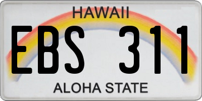 HI license plate EBS311