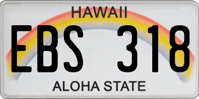 HI license plate EBS318