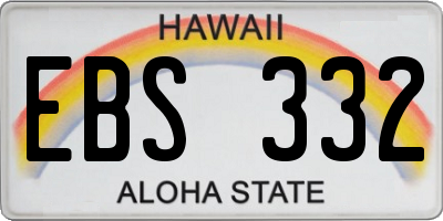HI license plate EBS332