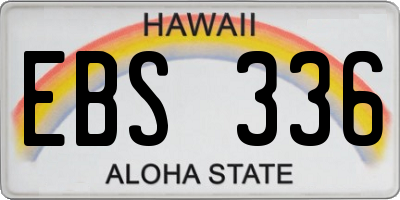 HI license plate EBS336