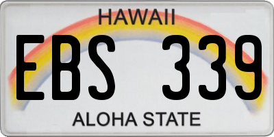 HI license plate EBS339