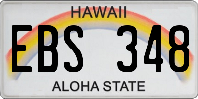 HI license plate EBS348