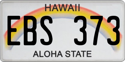 HI license plate EBS373
