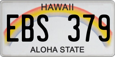 HI license plate EBS379