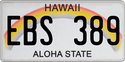 HI license plate EBS389