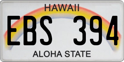 HI license plate EBS394