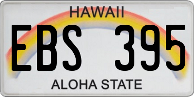 HI license plate EBS395