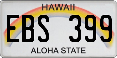 HI license plate EBS399
