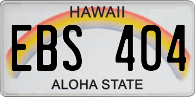 HI license plate EBS404