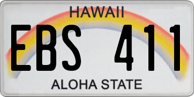 HI license plate EBS411