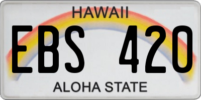 HI license plate EBS420