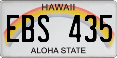 HI license plate EBS435