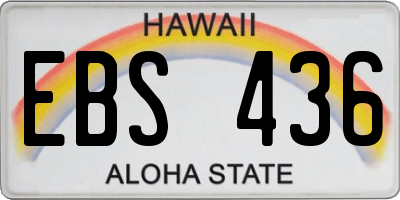 HI license plate EBS436