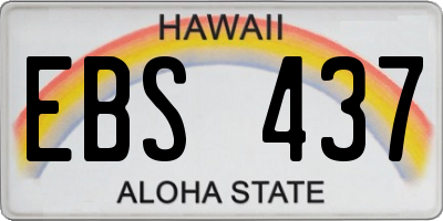 HI license plate EBS437