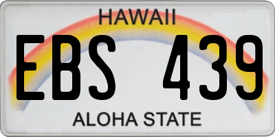 HI license plate EBS439