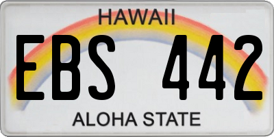 HI license plate EBS442