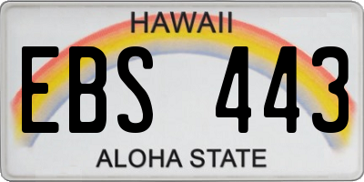 HI license plate EBS443