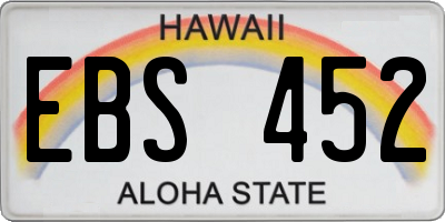 HI license plate EBS452
