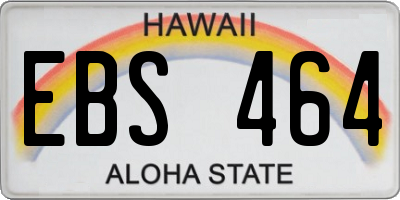 HI license plate EBS464