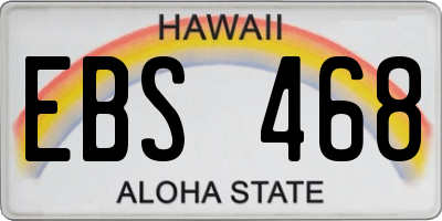 HI license plate EBS468
