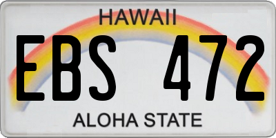 HI license plate EBS472