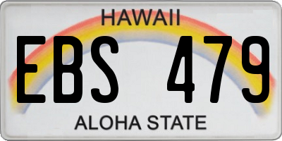 HI license plate EBS479