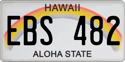HI license plate EBS482