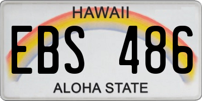 HI license plate EBS486