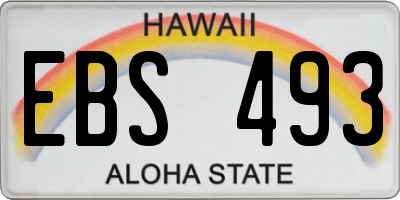 HI license plate EBS493