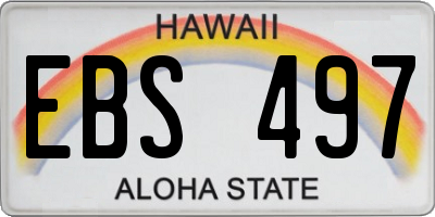 HI license plate EBS497