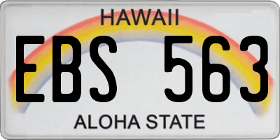 HI license plate EBS563