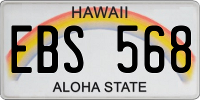 HI license plate EBS568