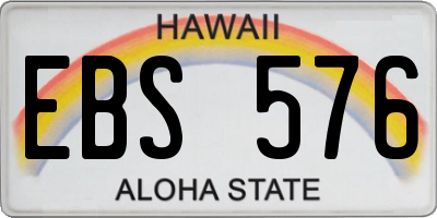 HI license plate EBS576