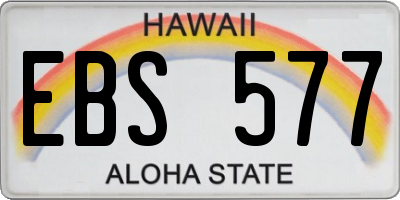 HI license plate EBS577