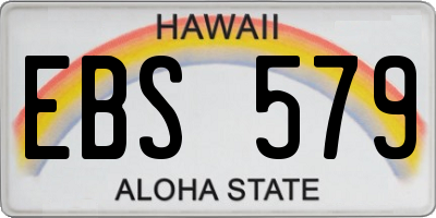 HI license plate EBS579