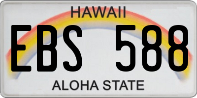 HI license plate EBS588