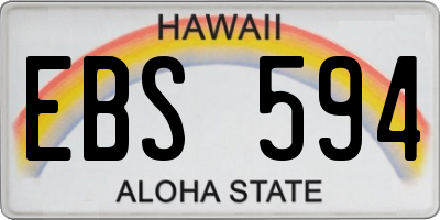 HI license plate EBS594