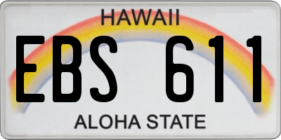 HI license plate EBS611