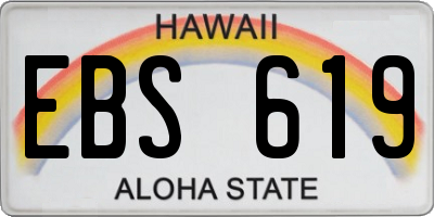 HI license plate EBS619