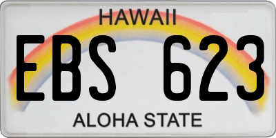 HI license plate EBS623