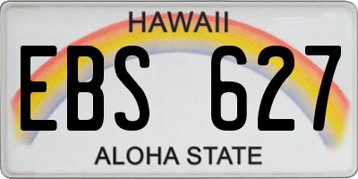 HI license plate EBS627