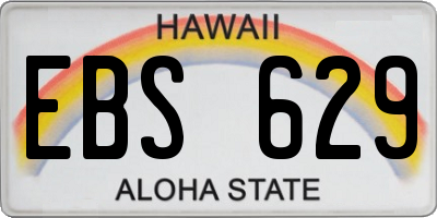 HI license plate EBS629