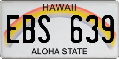HI license plate EBS639